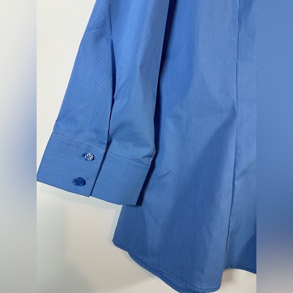 Women’s New York & Co Stretch Periwinkle Blue Button Front - Picture 6 of 11